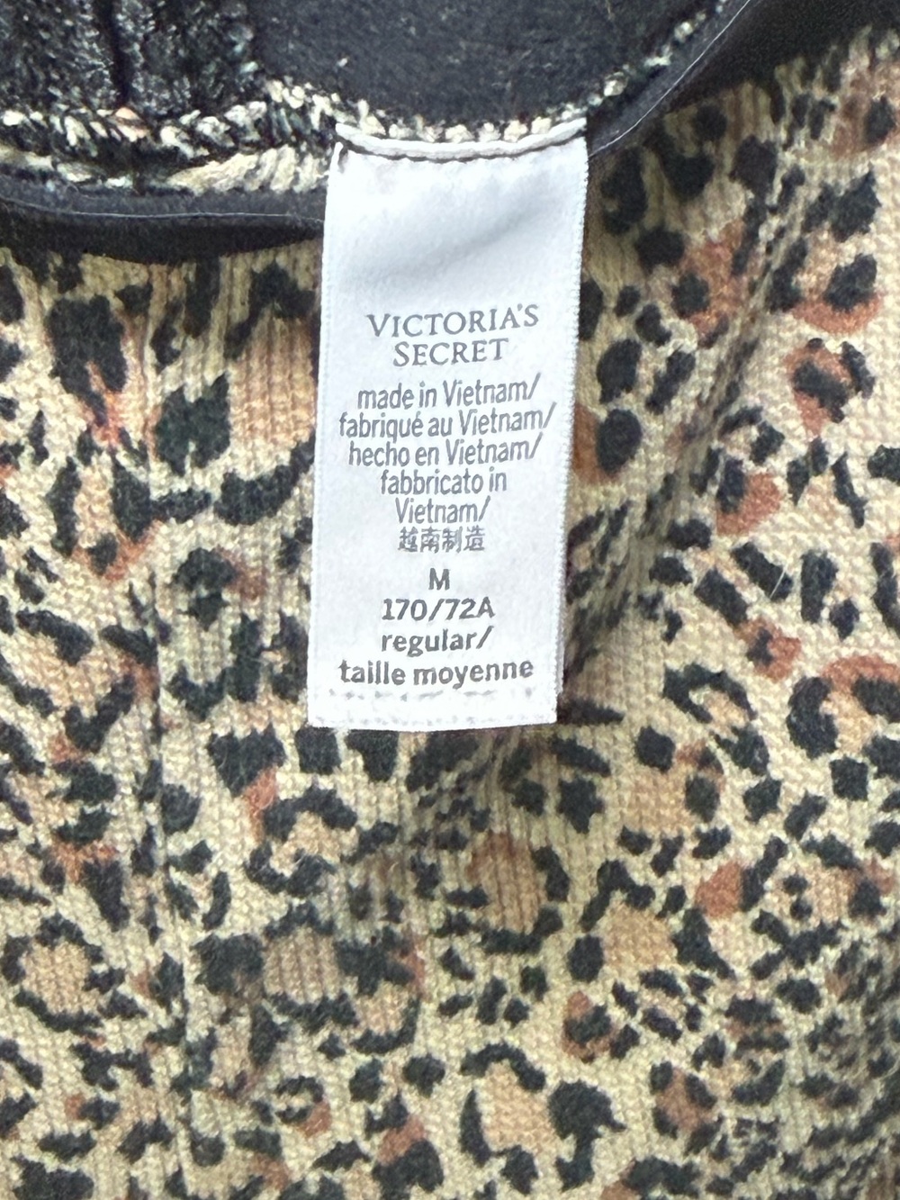 Victoria's Secret Thermal Long Pajama Set size medium-short length Leopard Print - Picture 7 of 8